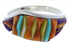 Multicolor Inlay Genuine Sterling Silver Ring Size 6 EX50516